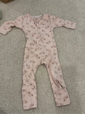 Jamie Kay Soft Pink Floral Zip One-Piece Romper